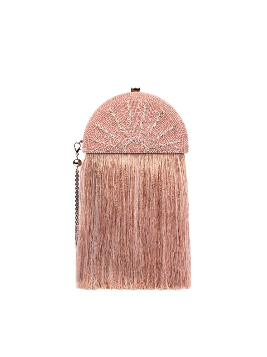 Fan Embroidered Tassel - Blush