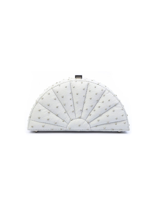 Fan Ostrich Dove Bag