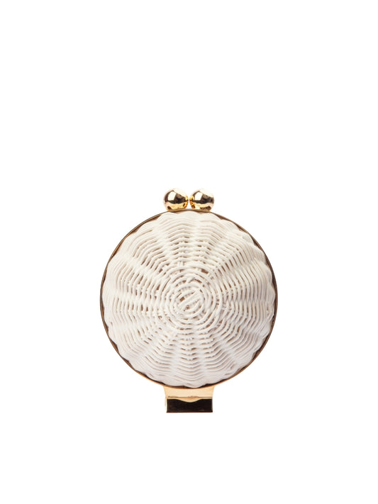 Mini Rattan White Bag