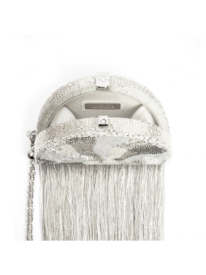 Fan Embroidered Tassel - Silver