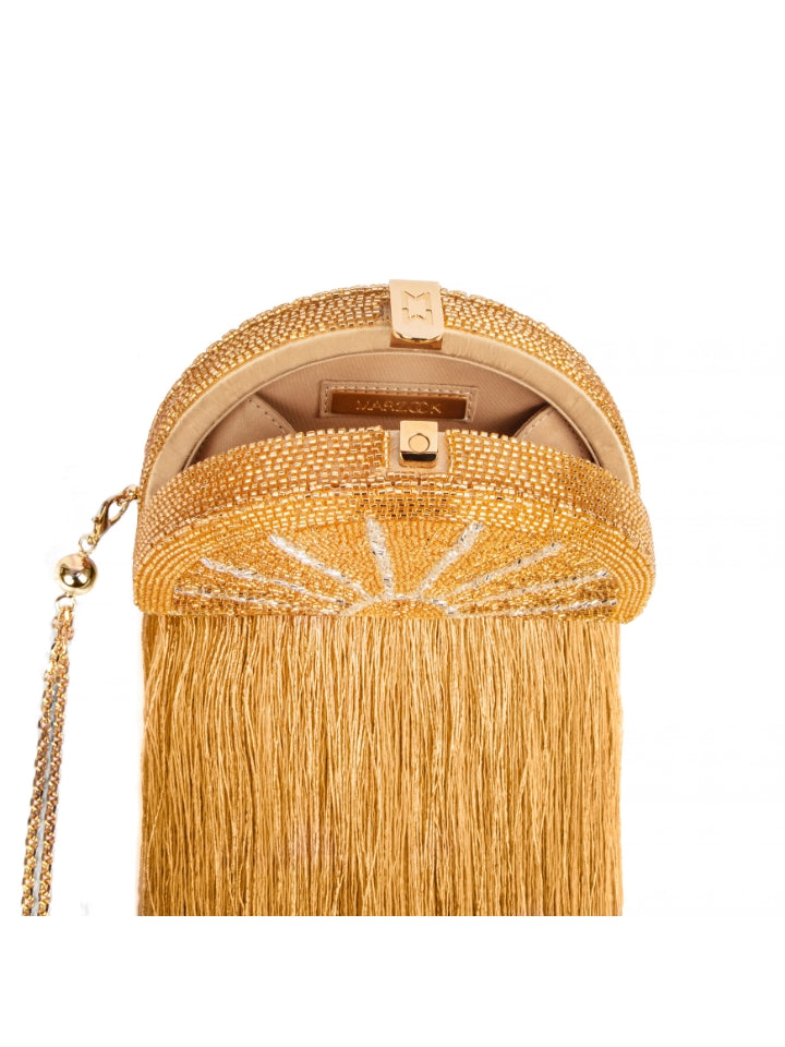 Fan Embroidered Tassel - Gold