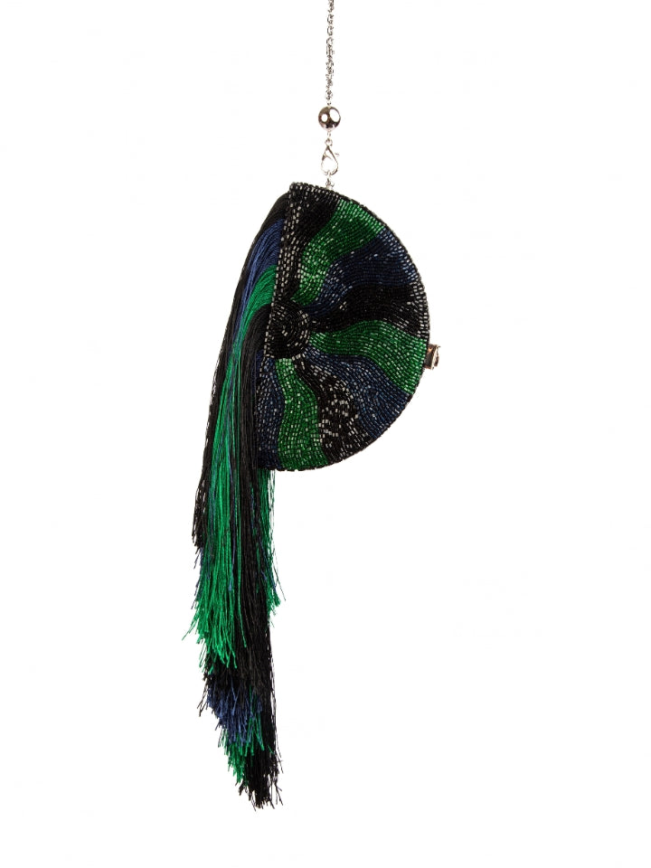 Fan Embroidered Tassel - Tri Dark