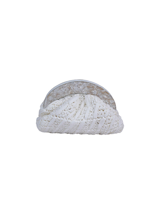 Coin Mini Raffia Ivory