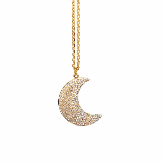 Crystal Crescent Pendant