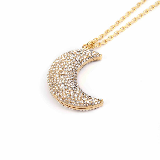 Crystal Crescent Pendant