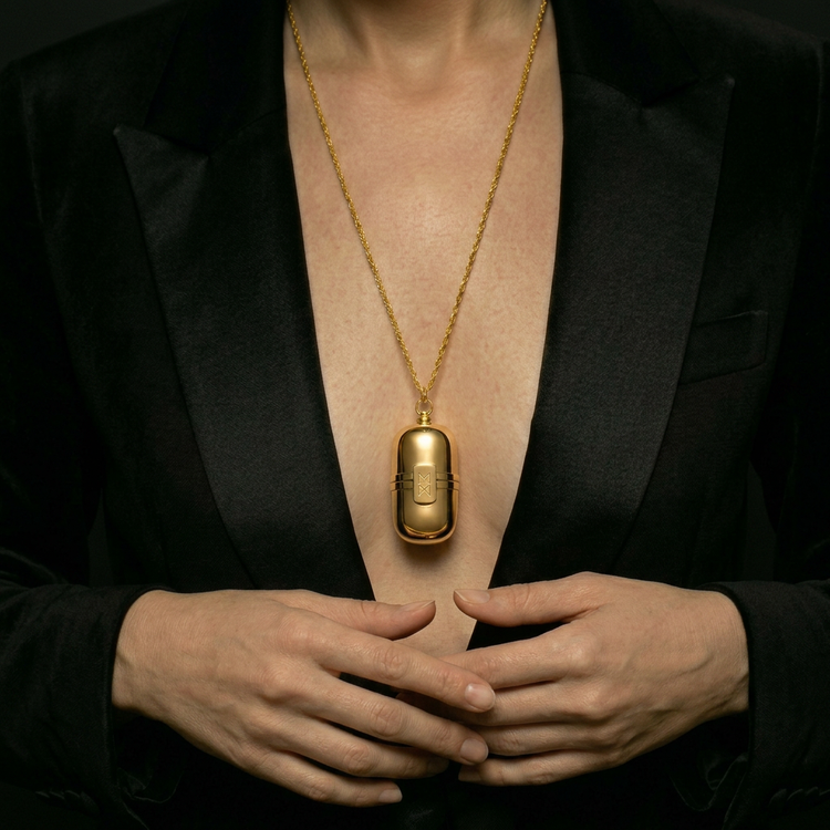 Gold Pill Pendant