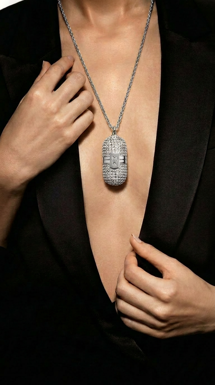 Pill Silver Crystal Pendant