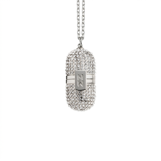 Pill Silver Crystal Pendant
