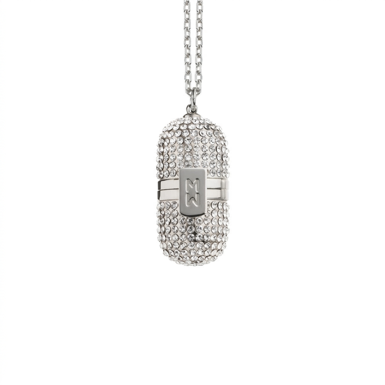 Pill Silver Crystal Pendant
