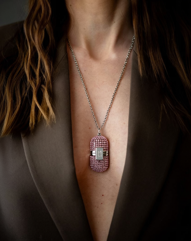 Pink Pill Crystal Pendant